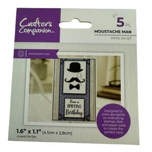 Crafters Companion Moustache Man 5 Piece Paper Crafts Die Set